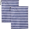 image:imageLands End Travel Laundry Bags 2Pack Polyester Canvas Dirty Clothes  Travel Bag with Drawstring LilacNavy Stripe