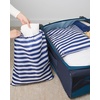 image:imageLands End Travel Laundry Bags 2Pack Polyester Canvas Dirty Clothes  Travel Bag with Drawstring LilacNavy Stripe