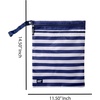 image:imageLands End Wet Bags for Travel 2Piece Set  Polyester Canvas Wet Dry Bag for Swimsuits Wet Clothes and More Navy Stripe