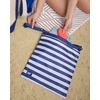 image:imageLands End Wet Bags for Travel 2Piece Set  Polyester Canvas Wet Dry Bag for Swimsuits Wet Clothes and More Navy Stripe