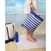 image:imageLands End Wet Bags for Travel 2Piece Set  Polyester Canvas Wet Dry Bag for Swimsuits Wet Clothes and More Navy Stripe