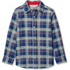 image:imageLands End Boys Button Down Poplin ShirtFiery RedBlue Plaid