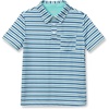 image:imageLands End Boys Short Sleeve Athletic Polo ShirtDark BlueWhite Stripe