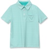 image:imageLands End Boys Short Sleeve Athletic Polo ShirtTeal Stripe