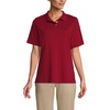 image:imageLands End Essentials Womens Short Sleeve All Day Comfort Polo Shirt  100 Cotton Wont Shrink Pill FadeGarnet