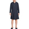 image:imageLands End Girls Long Sleeve Mesh Pleated Polo DressClassic Navy