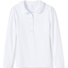 image:imageLands End Girls Long Sleeve Peter Pan Collar Polo ShirtWhite
