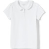 image:imageLands End Girls Short Sleeve Ruffled Peter Pan Collar Knit ShirtWhite