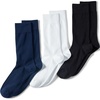image:imageLands End Mens Crew Socks 3 PackWhiteBlackNavy Pack