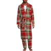 image:imageLands End Mens Flannel Sleepwear RobeCompass RedEmerald Plaid