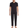 image:imageLands End Mens Short Sleeve Cooling Knit VNeck Pajama SetBlack