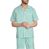 image:imageLands End Mens Short Sleeve Essential Pajama ShirtBay Water Green Check