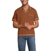 image:imageLands End Mens Short Sleeve Textured Tipped Sweater PoloRich Ginger Brown