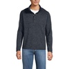 image:imageLands End Mens Sweater Fleece Snap Neck Pullover JacketBlack Heather