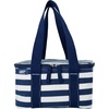image:imageLands End Rectangular Small Cooler Bag Insulated 15 Gal  Canvas Soft Cooler with Tote Handles and Zip ClosureNavy Stripe