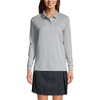 image:imageLands End School Uniform Kids Long Sleeve Interlock Polo ShirtGray Heather