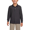 image:imageLands End School Uniform Kids Long Sleeve Mesh Polo ShirtBlack