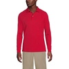 image:imageLands End School Uniform Young Mens Long Sleeve Mesh Polo ShirtRed