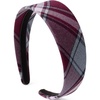 image:imageLands End Uniform Girls Wide Headband Burgundygray Plaid One sizeBurgundyGray Plaid