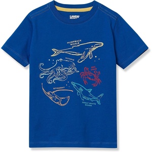 image:imageLands End Boys Graphic T ShirtSea LifeNautical Blue
