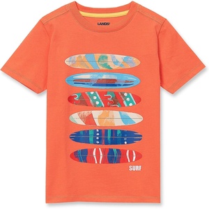 image:imageLands End Boys Graphic T ShirtSurfboardCoral
