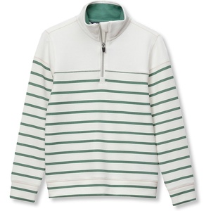 image:imageLands End Boys Half Zip PulloverBirchSpruce Green Stripe