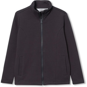 image:imageLands End Boys Husky Long Sleeve Knit Full Zip Mock Neck SweatshirtLight Black