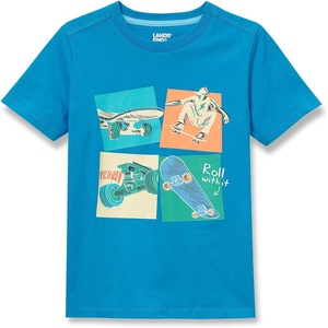 image:imageLands End Boys Husky Short Sleeve Graphic TeeSkateboardBlue