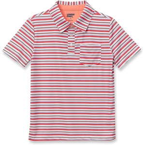 image:imageLands End Boys Short Sleeve Athletic Polo ShirtPeach Stripe