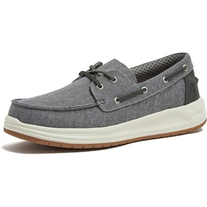 image:imageLands End Canvas Boat Shoes Men Deck Shoes Mens Boat Shoes Slip Ons  Navy Blue Tan Brown or Grey Mens Casual Shoes Size 813Light Graphite