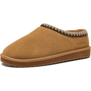 image:imageLands End Hearth Warm Fuzzy Mens Slippers Indoor Outdoor Fur Lined Suede House Slippers for Men Size 7 to 15 Black or Brown House ShoesTanTan