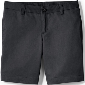 image:imageLands End Little Girls Slim Plain Front Blend Chino ShortsBlack