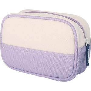 image:imageLands End Medium Rectangular Dopp Kit for Travel Navy M  Striped Canvas Toiletry Bag with Top ZipLilac