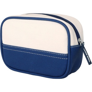 image:imageLands End Medium Rectangular Dopp Kit for Travel Navy M  Striped Canvas Toiletry Bag with Top ZipNavy