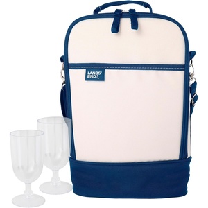 image:imageLands End Medium Wine Cooler Bag with 2 BPAFree Glasses Insulated Wine  Bag for Travel