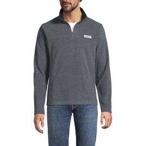 image:imageLands End Mens Anyweather Fleece Quarter Zip PulloverDark Charcoal Heather