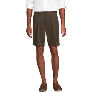 image:imageLands End Mens Comfort Waist Pleated 9 No Iron Chino ShortsCinder Brown