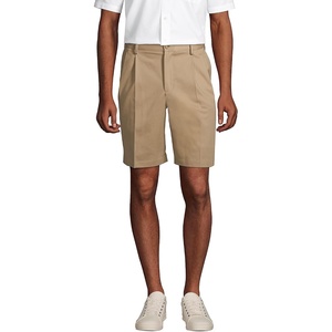 image:imageLands End Mens Comfort Waist Pleated 9 No Iron Chino ShortsKhaki