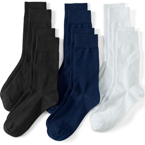 image:imageLands End Mens Cotton Crew Sock 6PackWhiteBlackNavy Pack