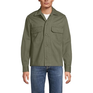 image:imageLands End Mens Denim Utility Shirt JacketRiver Stone Green
