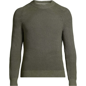 image:imageLands End Mens Drifter Cotton Crewneck SweaterRiver Stone Green