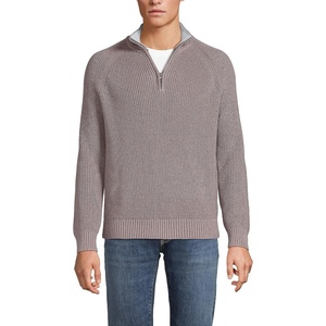 image:imageLands End Mens Drifter Quarter Zip SweaterLight Bark Heather