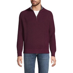 image:imageLands End Mens Drifter Quarter Zip SweaterLush Burgundy