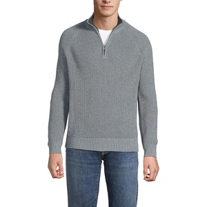 image:imageLands End Mens Drifter Quarter Zip SweaterPewter Heather
