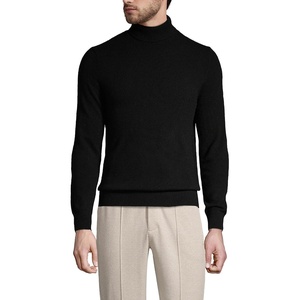 image:imageLands End Mens Fine Gauge Cashmere Turtleneck SweaterBlack