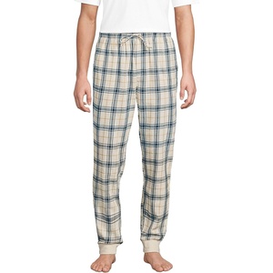 image:imageLands End Mens Flannel Jogger Pajama PantsAntique Alabaster Plaid