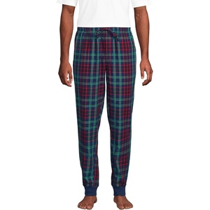image:imageLands End Mens Flannel Jogger Pajama PantsNavy Multi Plaid