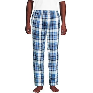 image:imageLands End Mens Flannel Pajama PantsMuted Cobalt Blue Plaid