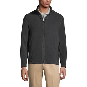 image:imageLands End Mens FullZip MidWeight Fleece JacketDark Charcoal