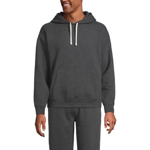 image:imageLands End Mens Long Sleeve Serious Sweats Oversized HoodieDark Charcoal Heather